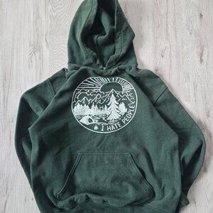 gorpcore hunter green outdoors hoodie sweatshirt | MENS M